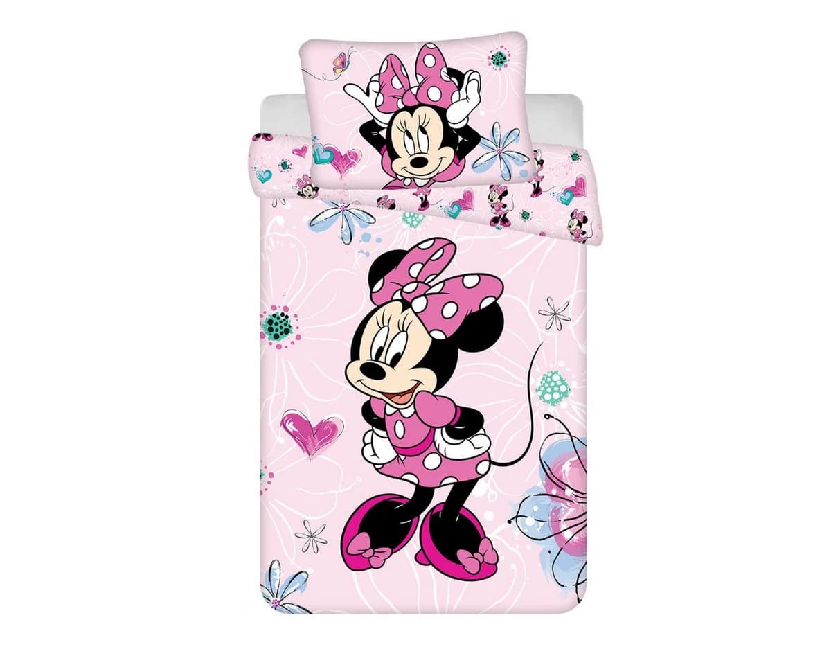 Jerry Fabrics Kinderbettwäsche Disney Minnie Mouse Rosa Weiß Baumwolle - Bild 2