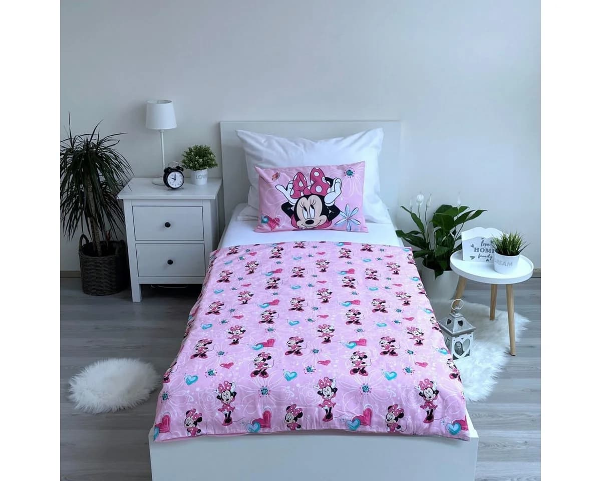 Jerry Fabrics Kinderbettwäsche Disney Minnie Mouse Rosa Weiß Baumwolle - Bild 3