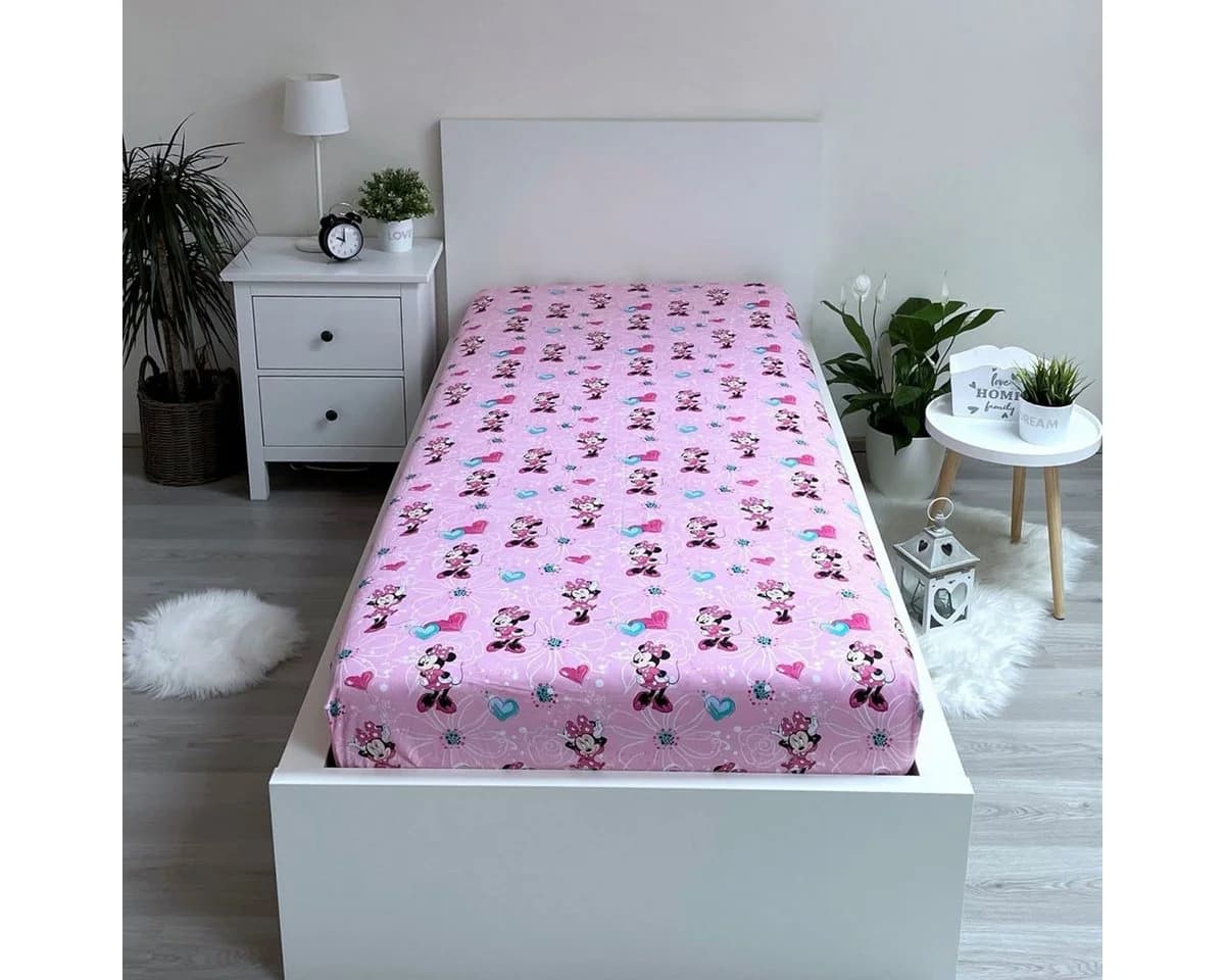 Disney Spannbettlaken Minnie Mouse, mehrfarbig, 90x200 cm