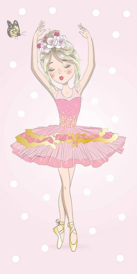Strandtuch Ballerina, 140x70 cm, 100% Baumwolle