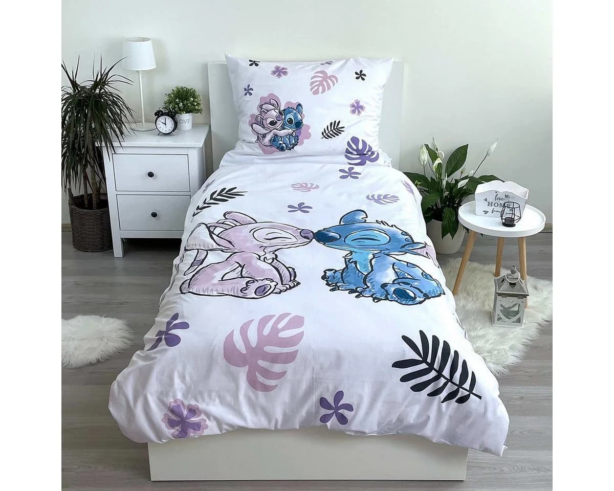 Disney Kinderbettwäsche Stitch & Angel 2-tlg. 100% Baumwolle