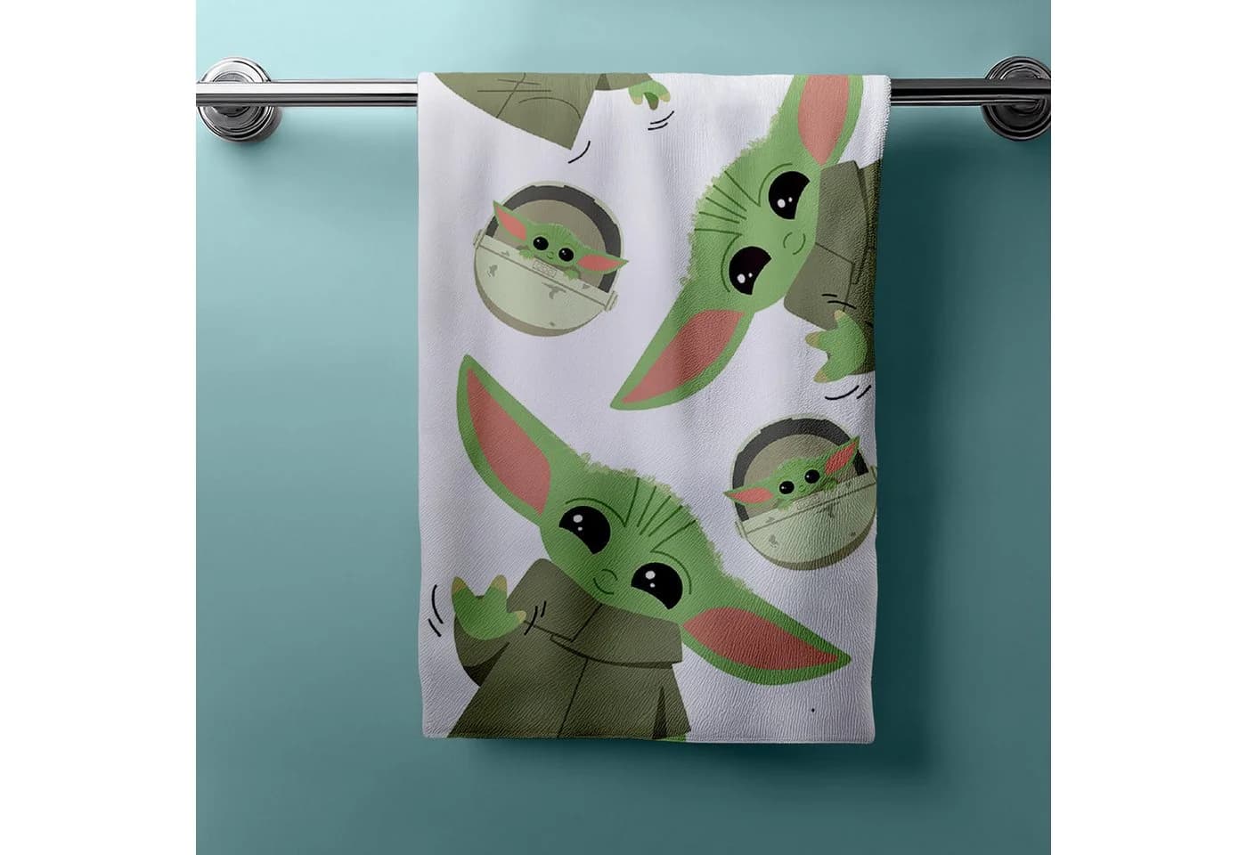 Jerry Fabrics Star Wars Mandalorian Baby Yoda Duschtuch 70 x 140 cm - Bild 4