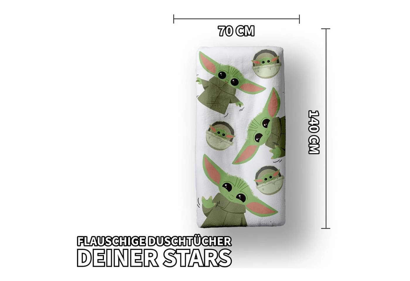 Jerry Fabrics Star Wars Mandalorian Baby Yoda Duschtuch 70 x 140 cm - Bild 5