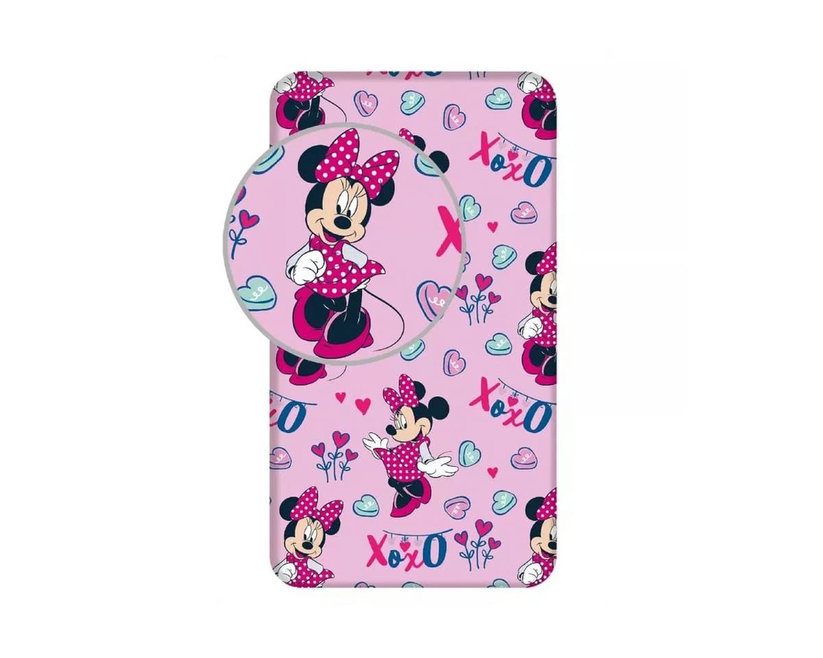 Disney Spannbettlaken Minnie XoXo 100% Baumwolle 90x200cm