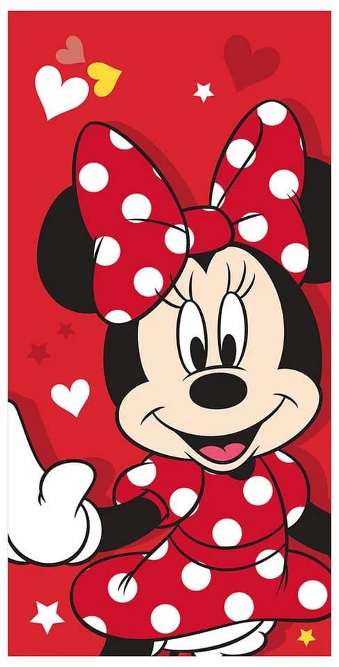 Disney Strandtuch Minnie Mouse Rot Herz