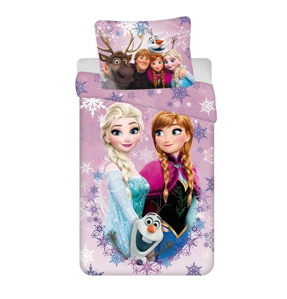 Disney Frozen Kinderbettwäsche Lila Anna Elsa 2-teilig Baumwolle - Bild 2