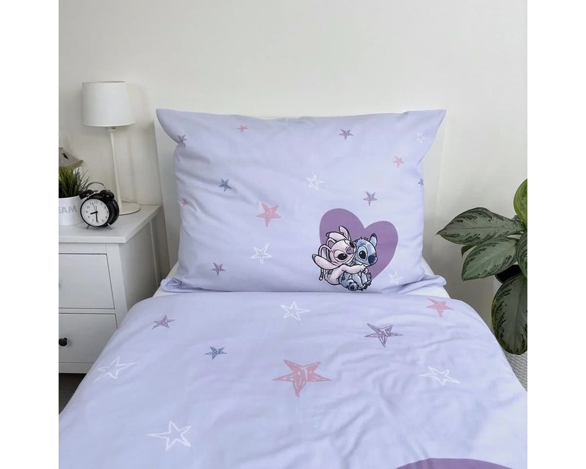 Lilo & Stitch Bettwäsche Set 140x200 cm Weiß/Rosa 100% Baumwolle - Bild 4