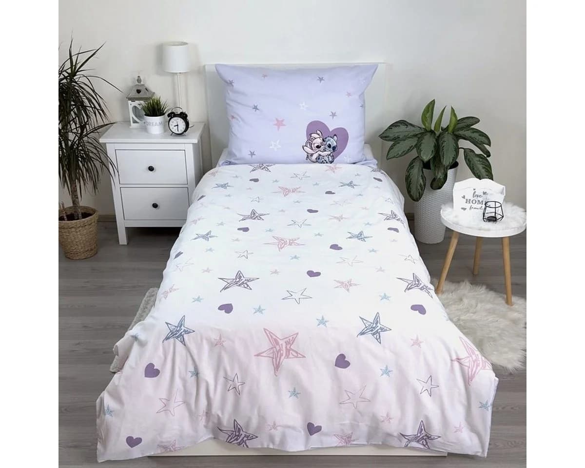 Lilo & Stitch Bettwäsche Set 140x200 cm Weiß/Rosa 100% Baumwolle - Bild 5