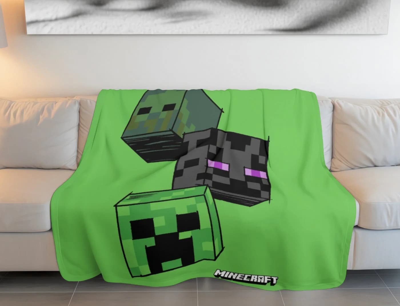 Minecraft Fleece-Decke 100x150 cm Kuscheldecke Polyester