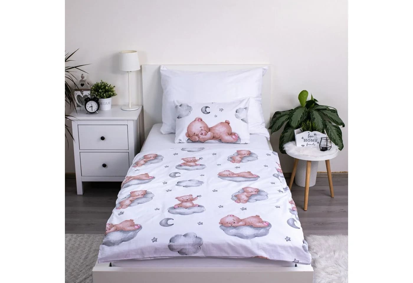 Jerry Fabrics Babybettwäsche Set Teddy im Mond Weiß 100x135 cm - Bild 5