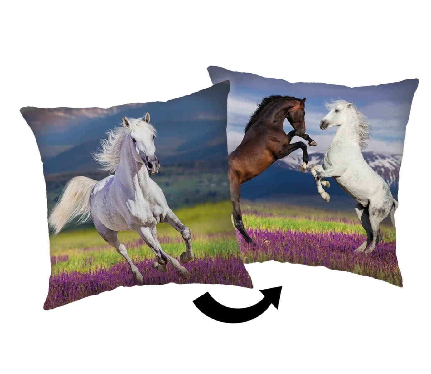 COFI 1453 Dekokissen Horse Kopfkissen 1 Stück mit beidseitigem Digitaldruck