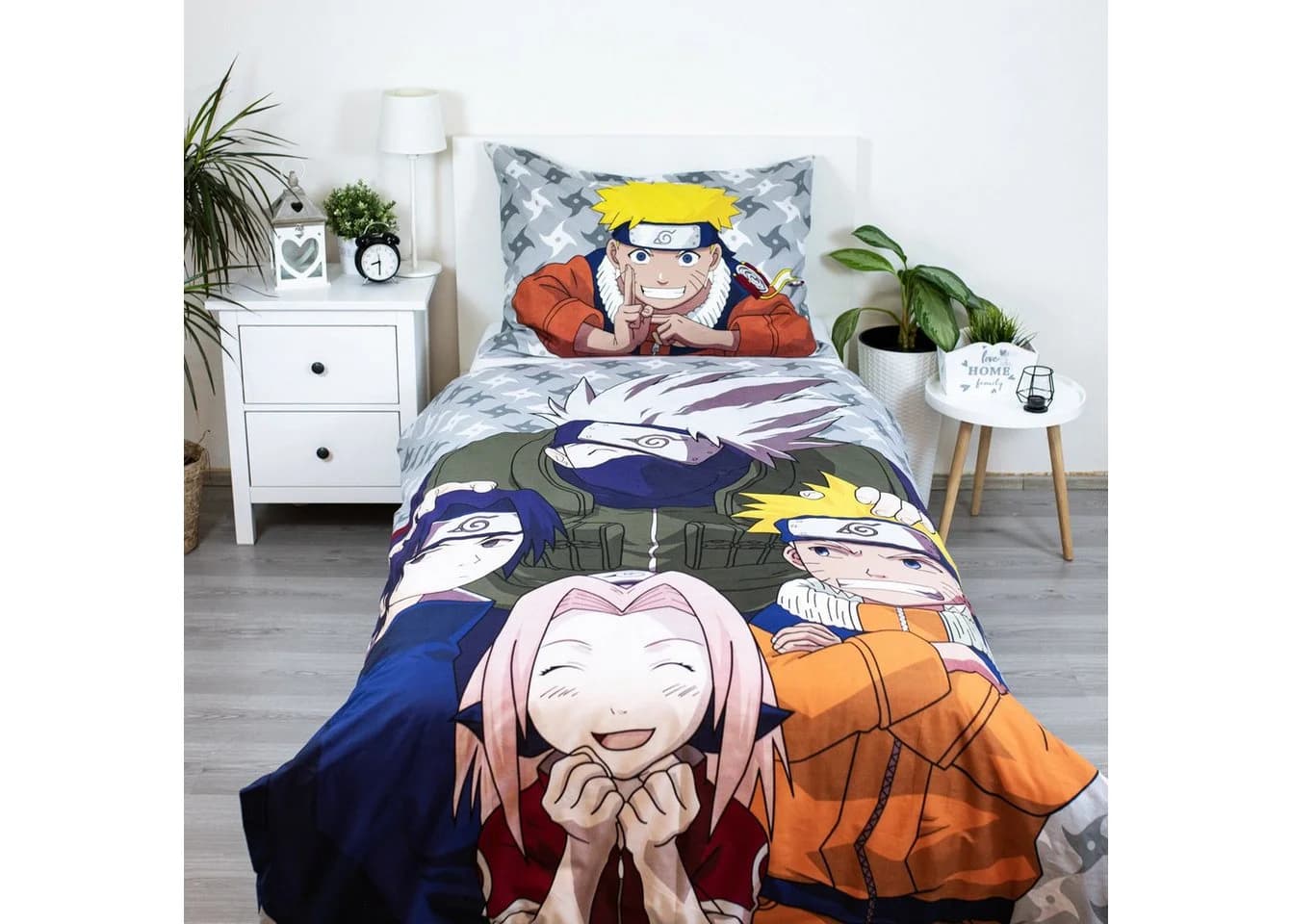 Naruto Bettwäsche Set Baumwolle 140x200 cm mit Kissenbezug