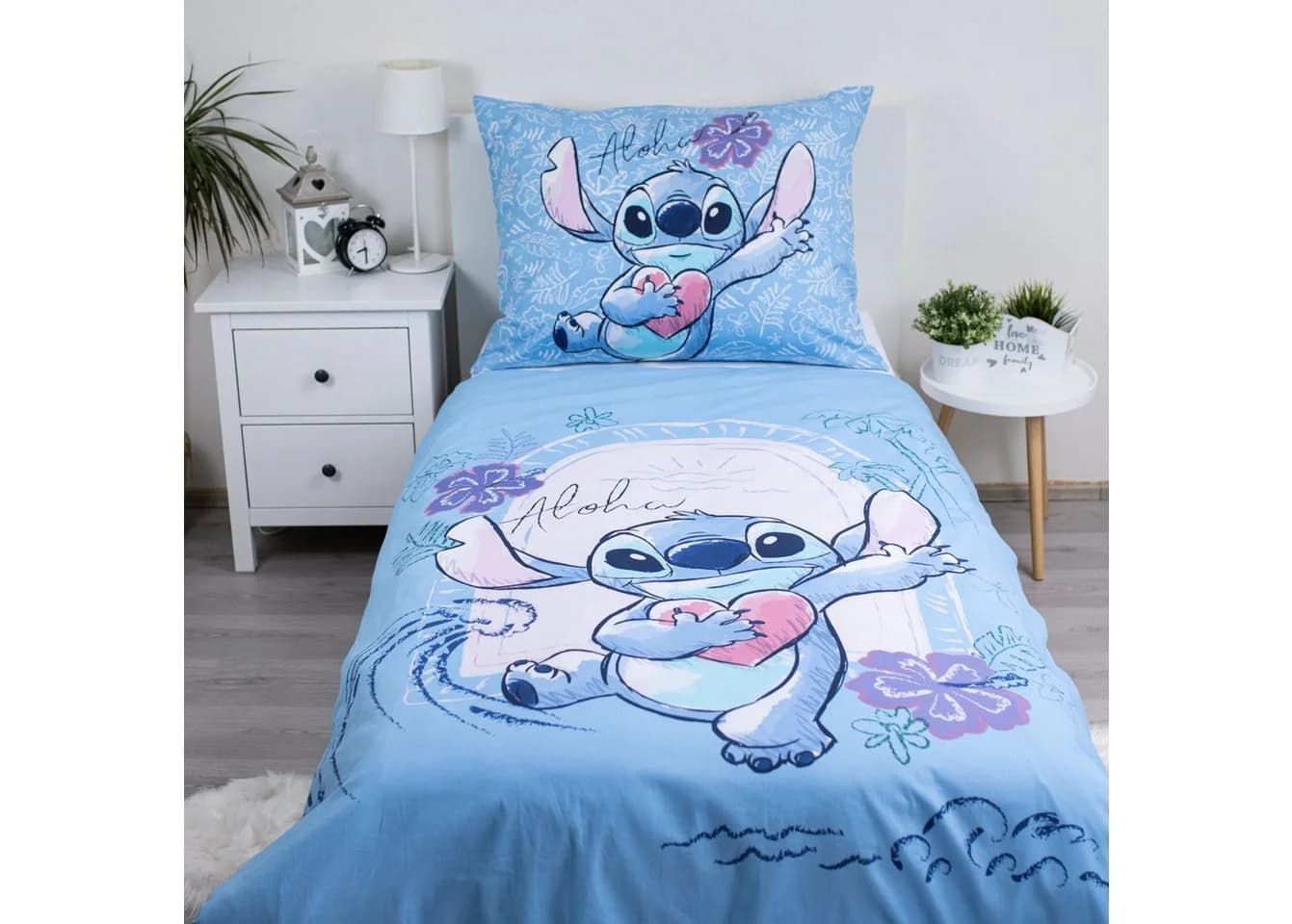 Lilo & Stitch Wendebettbezug Blau 140x200cm mit Kissenbezug