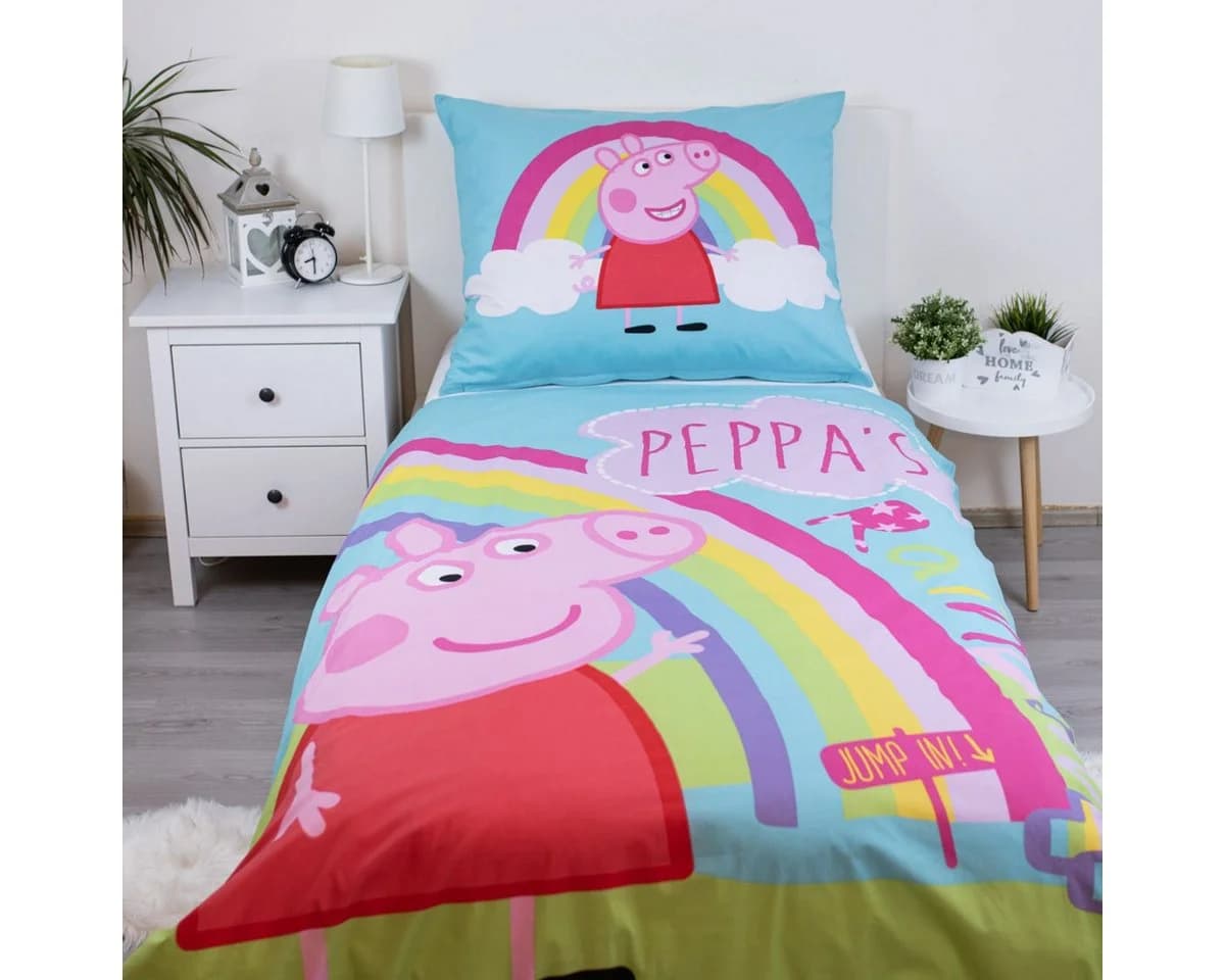 Jerry Fabrics Kinderbettwäsche Peppa Pig Set 140x200 + 70x90 cm Baumwolle