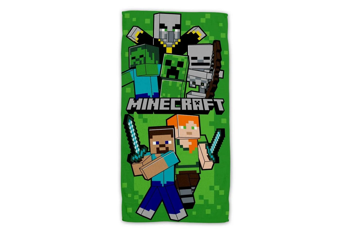 Minecraft Strandtuch Baumwolle Frottee Badetuch mit Premium Druck