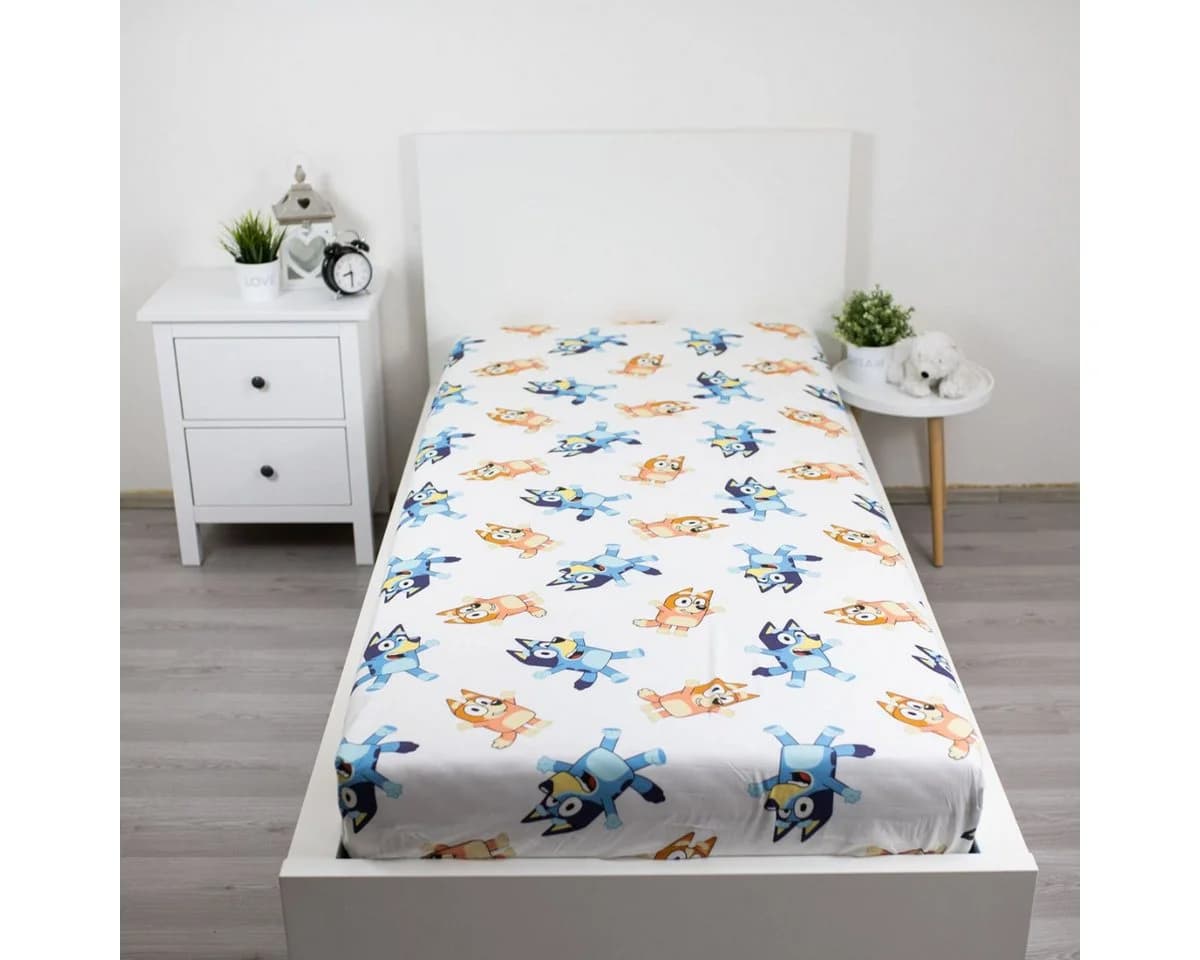 Bluey Spannbettlaken 90x200+25cm Baumwolle Kinderbett