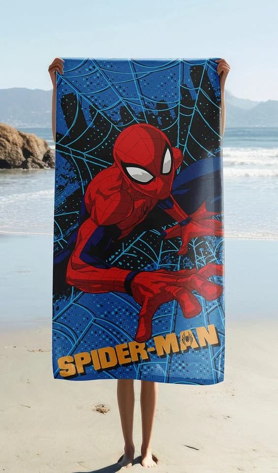 Spiderman Badetuch blau 70x140 cm Marvel Motiv