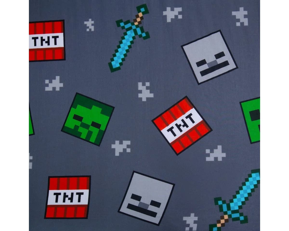 Jerry Fabrics Minecraft Spannbettlaken Grau We Got This Design - Bild 3