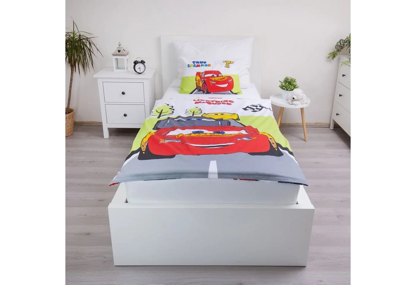 Cars Babybettwäsche Set Champion Bettbezug 100x135 cm, Kissenbezug 40x60 cm 100% Baumwolle