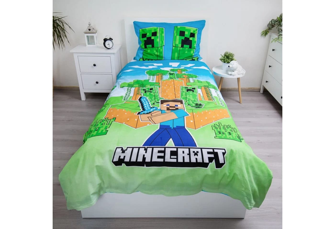 Minecraft Bettwäsche Jungle Fight Glow-in-the-Dark