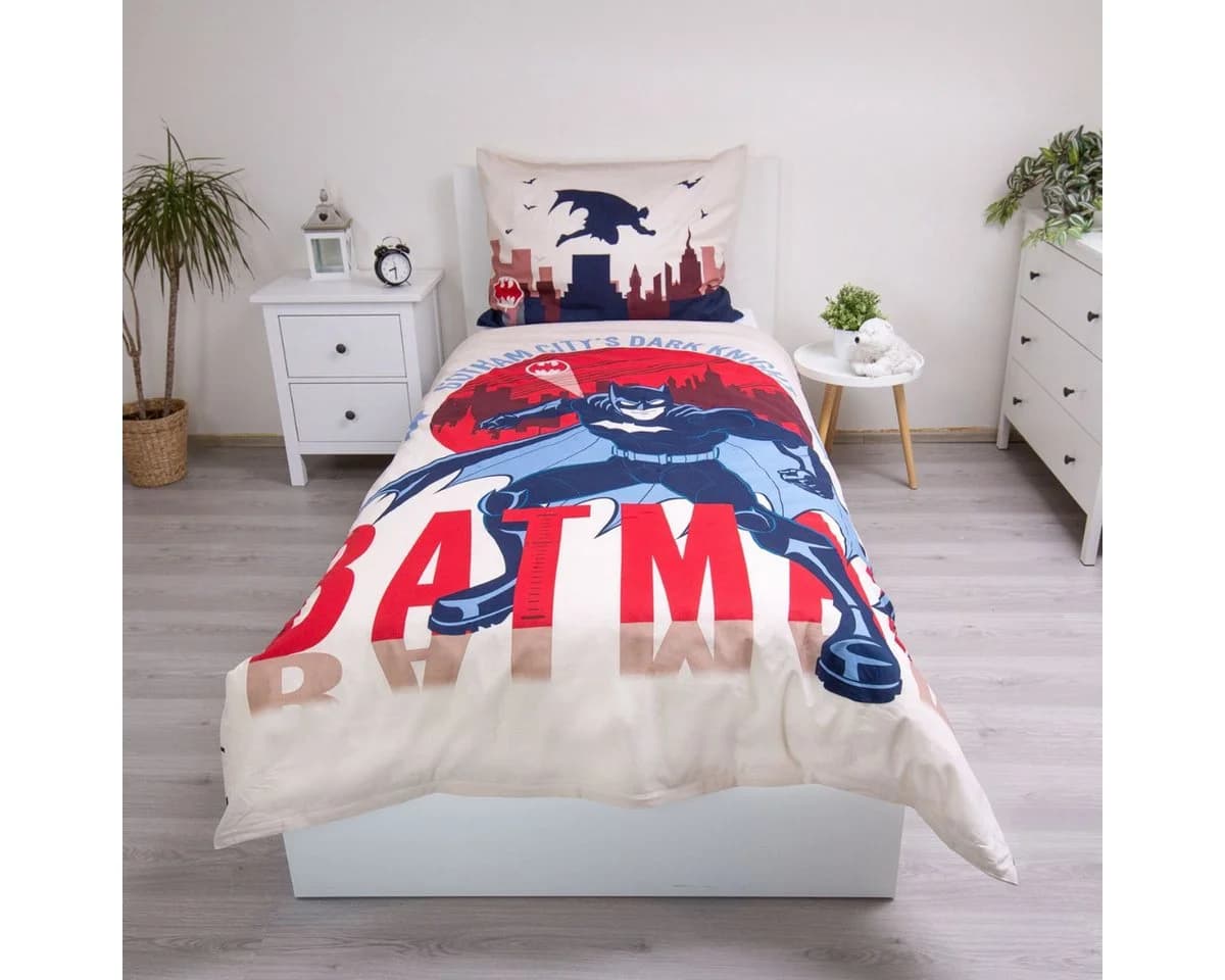 Batman Bettwäsche Set 100% Baumwolle 140x200 + 70x90 cm