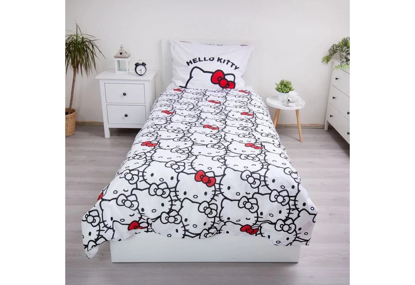 Hello Kitty Kinderbettwäsche 140x200 cm mit Kissenbezug 70x90 cm Baumwolle 2-teilig Wendebettwäsche - Bild 3