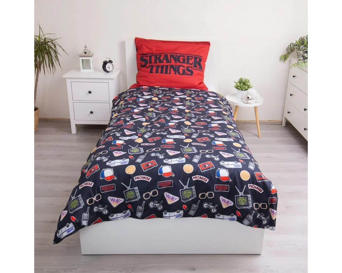 Jerry Fabrics Stranger Things Bettwäsche Schwarz 140x200 cm Baumwolle - Bild 3