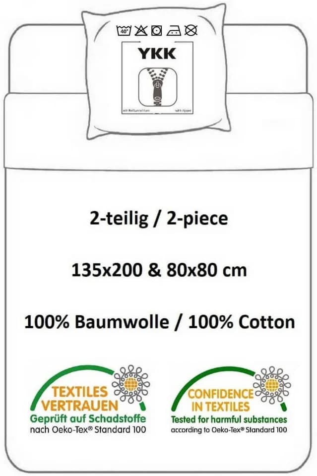 Jerry Fabrics Bettwäsche Set Hase Grau Weiß 100% Baumwolle - Bild 3