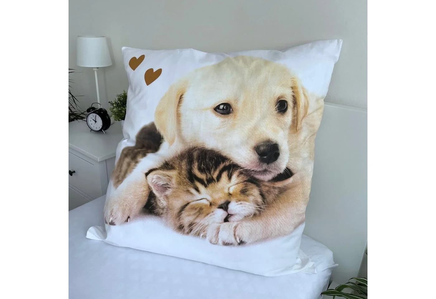 Jerry Fabrics Bettwäsche Golden Retriever Hund & Katze Wende-Bettwäsche-Set 135x200 80x80 Baumwolle - Bild 5