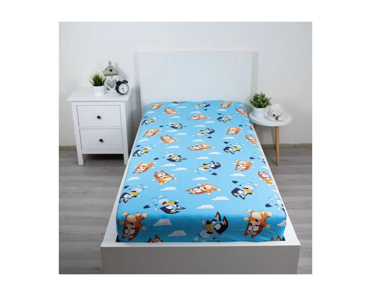 Jerry Fabrics Bluey & Bingo Spannbettlaken 100% Baumwolle