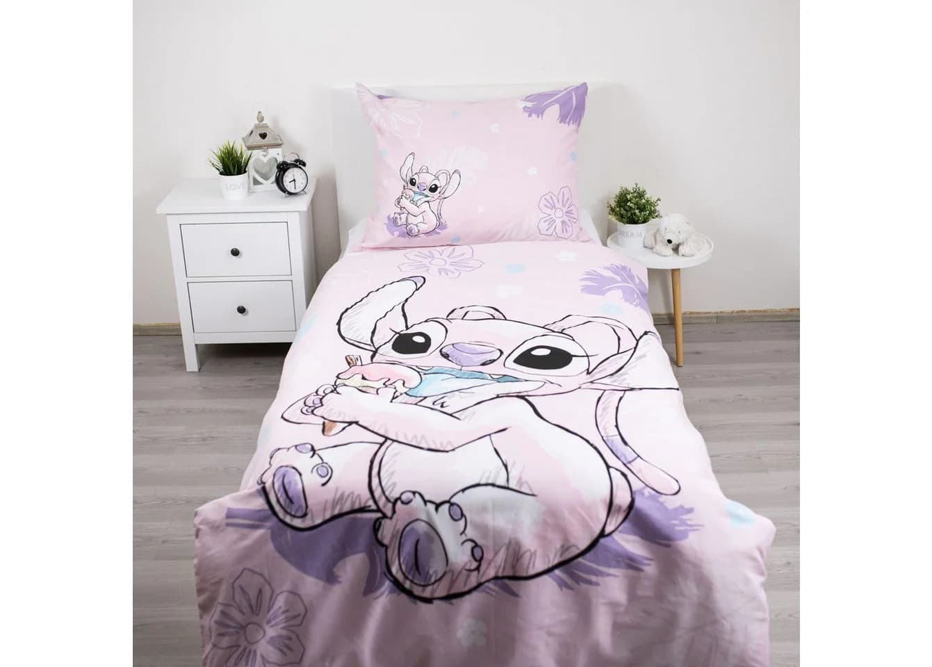 Disney Lilo & Stitch Wende-Bettwäsche Rosa 140x200cm