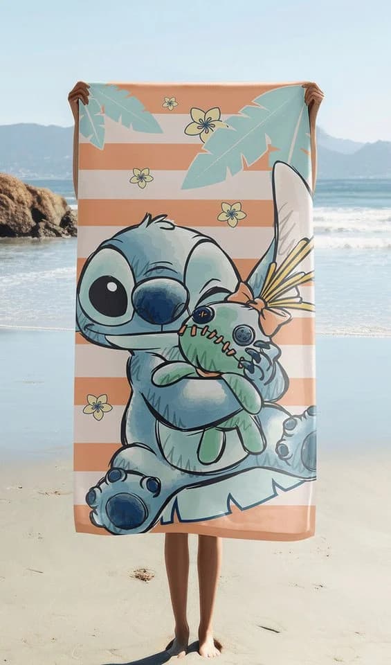 Lilo & Stitch Badetuch 100% Baumwolle Grün/Orange
