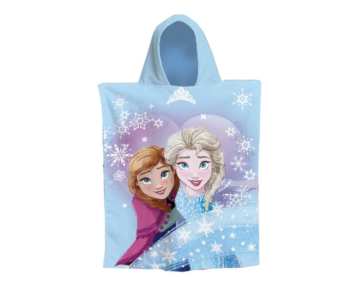 Disney Frozen Badeponcho Winter Fun Kinder Poncho mit Kapuze 100% Baumwolle