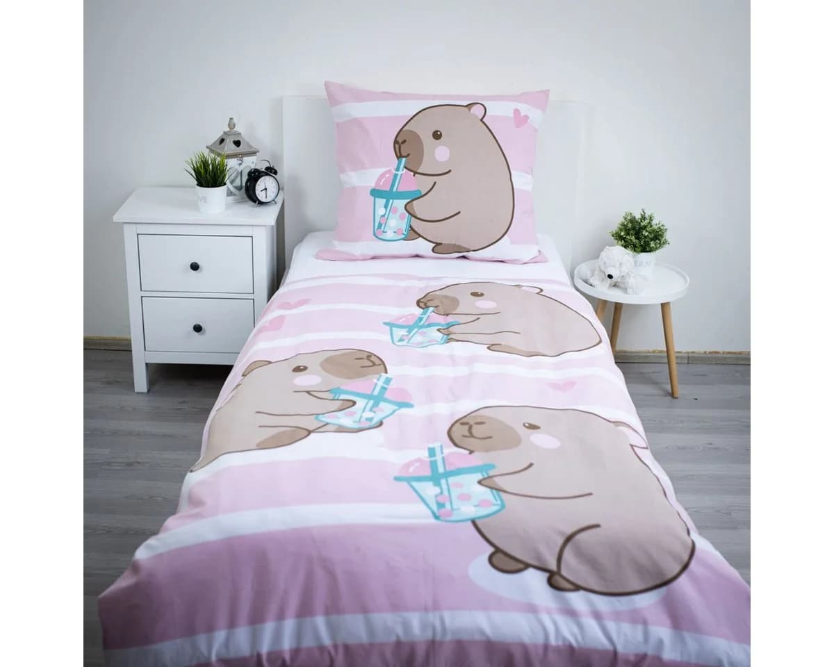 Jerry Fabrics Bettwäsche Capybara 140x200 cm 70x90 cm Baumwolle