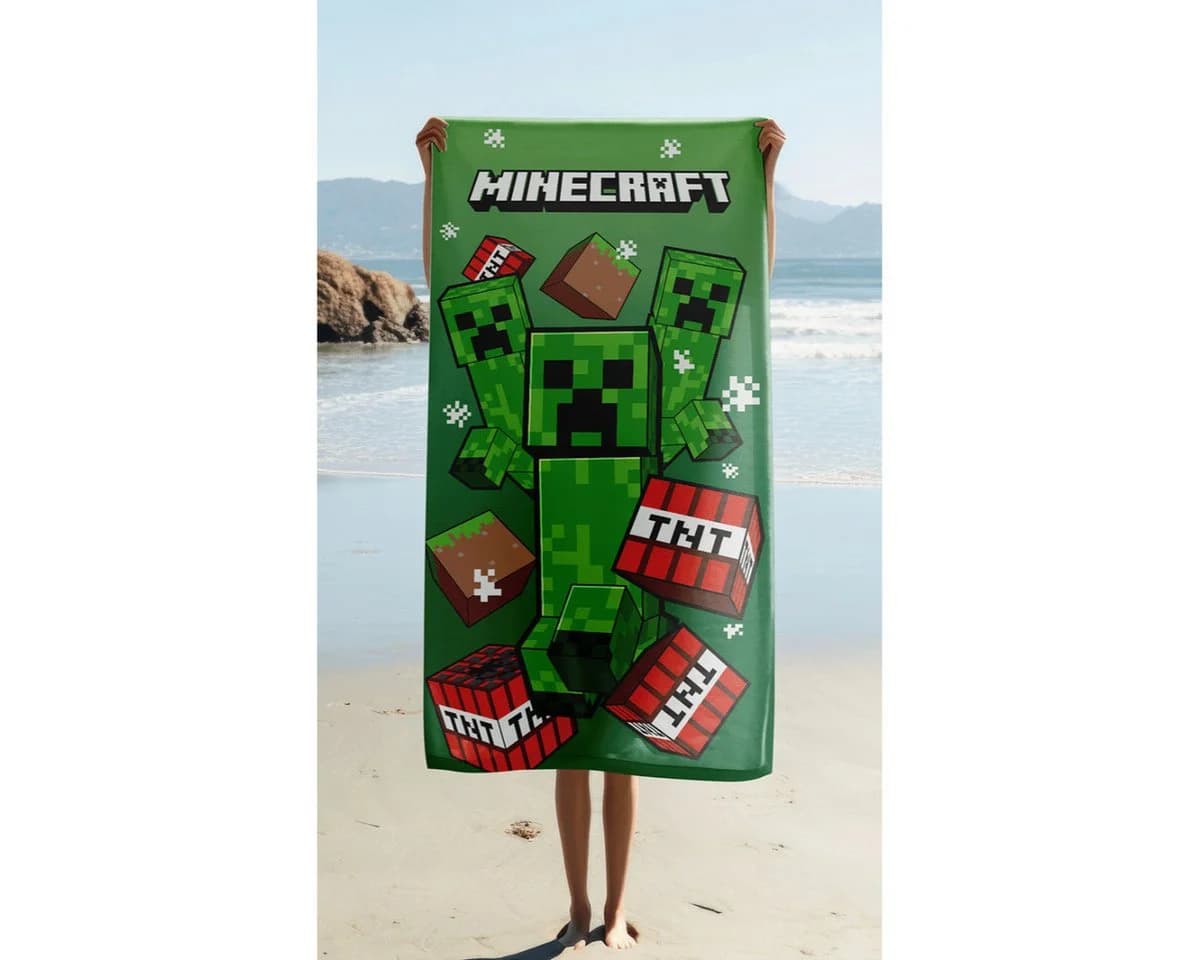 Minecraft TNT Creepers Strandtuch Microfaser Bunt