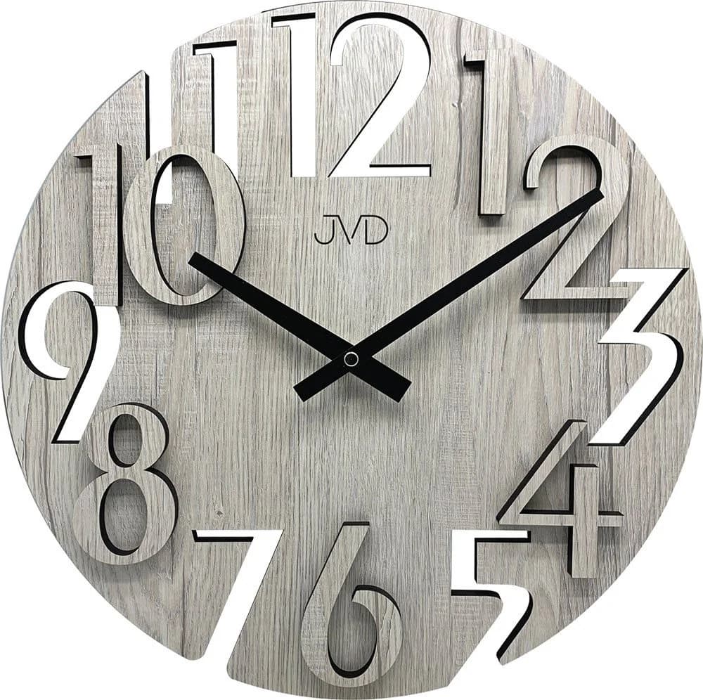 JVD Wanduhr HT113.2 Grau Schwarz Holz 40 cm
