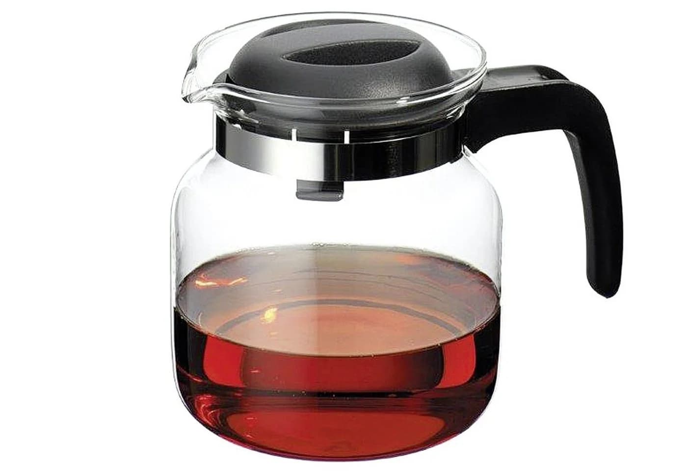 Bohemia Cristal Teekanne Glas transparent/silber/schwarz