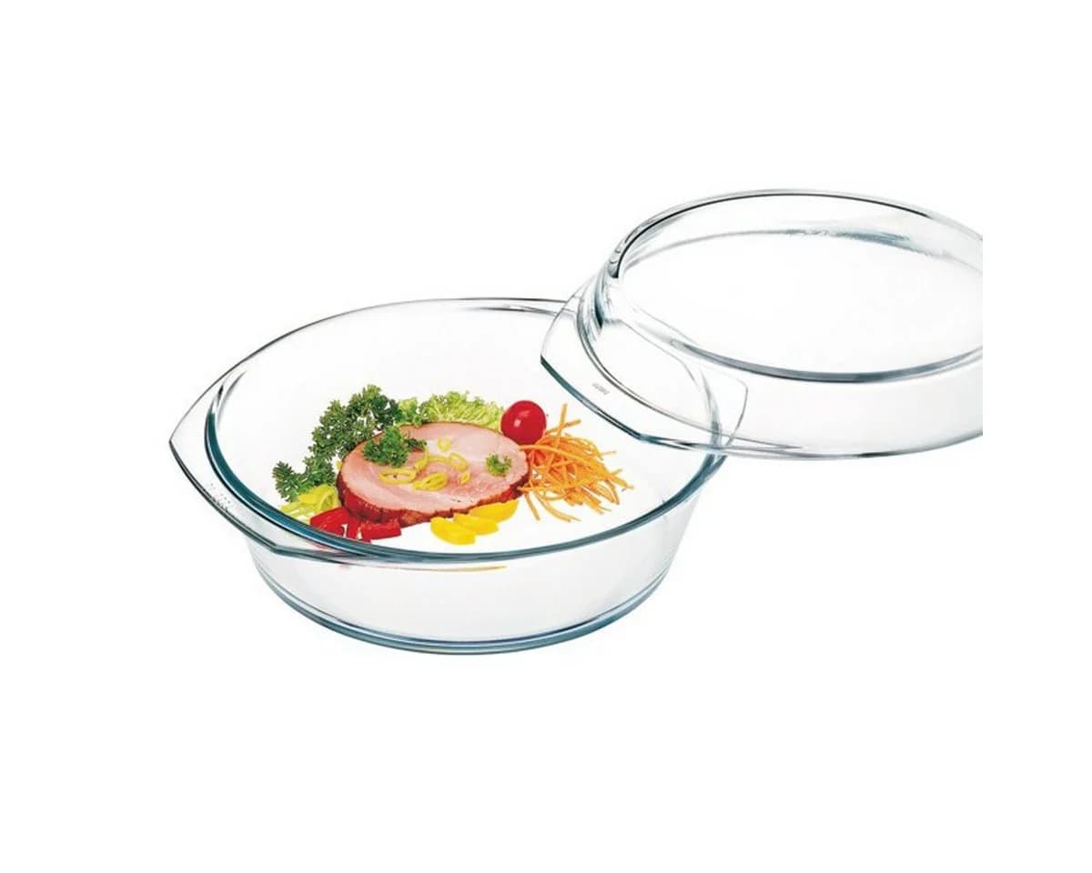 SIMAX Schüssel Glas rund mit Deckel 2.0l Borosilikat