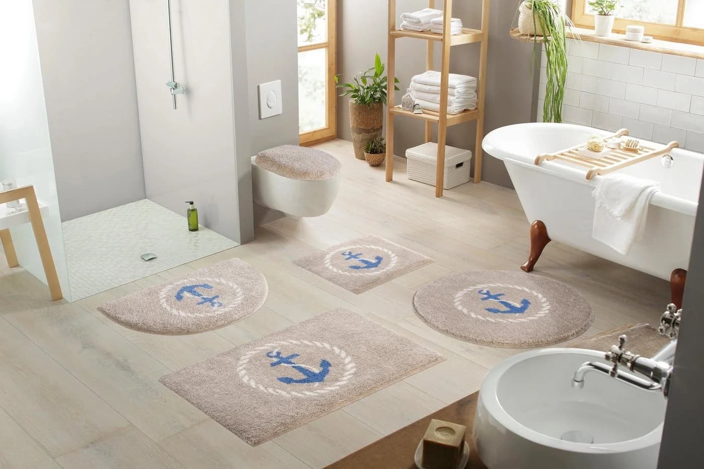 Grund Badematte "Port Louis" Beige mit Anker-Motiv - Bild 4