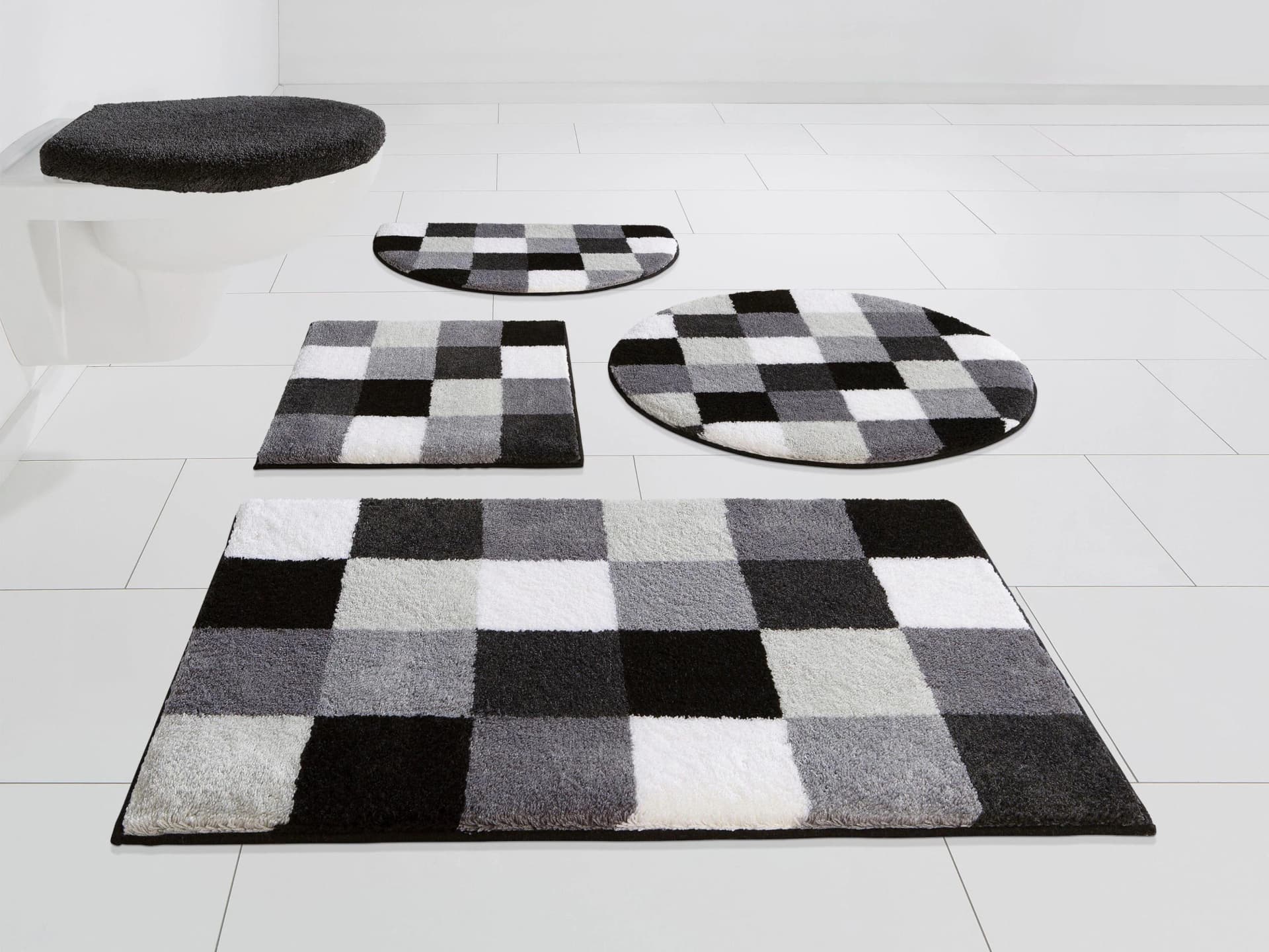 Badematte GRUND Mosaik Badvorleger Grau