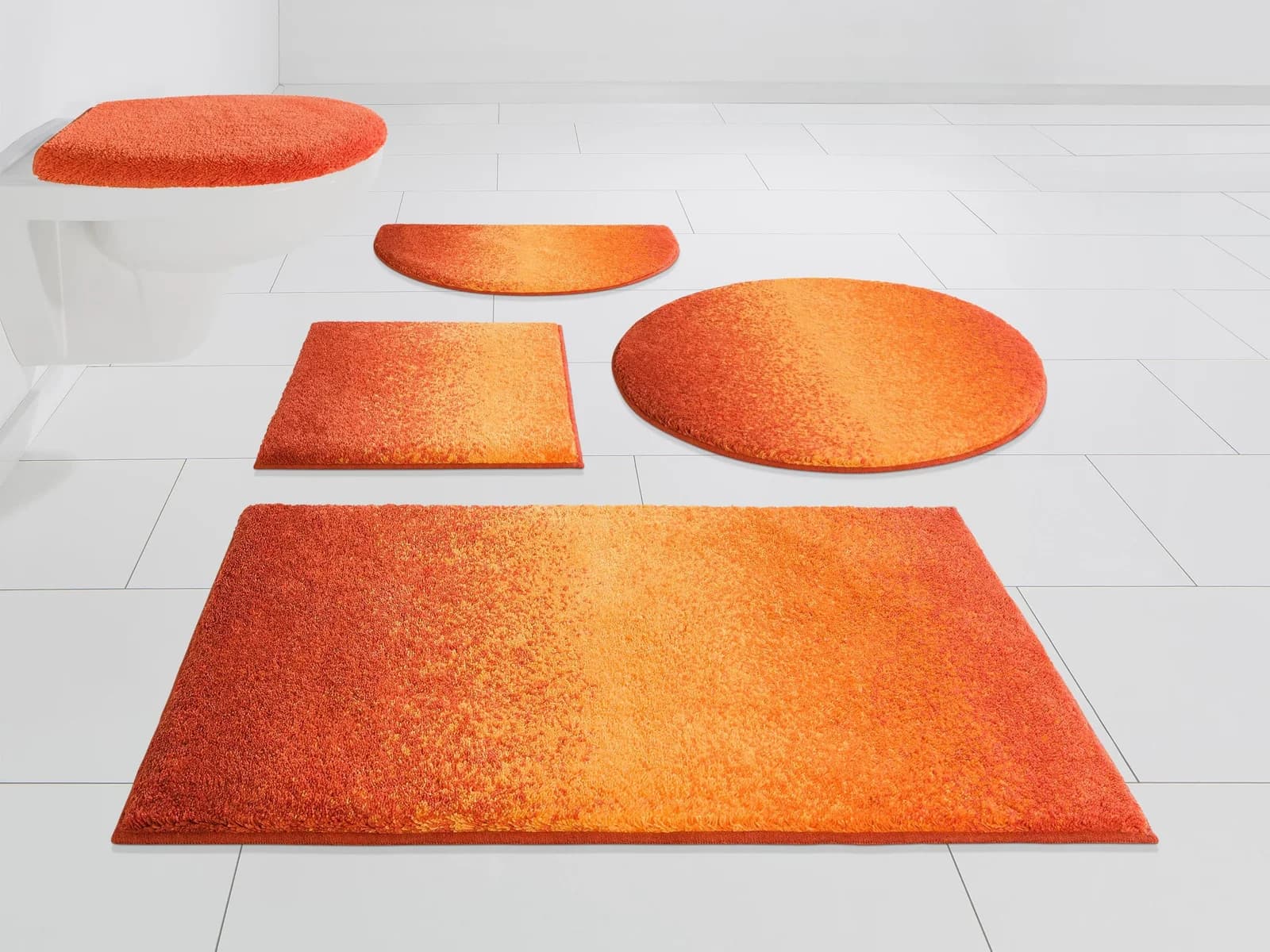 Badematte GRUND Mistral Orange Meliertes Design Ombré-Look