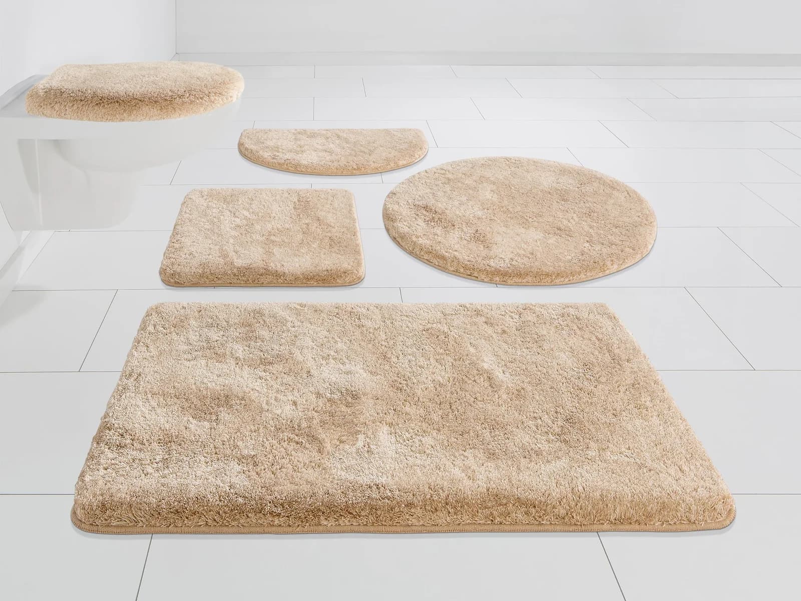 Badematte GRUND Melos Badvorleger Badezimmer Teppich Kunstfaser Melange-Effekt