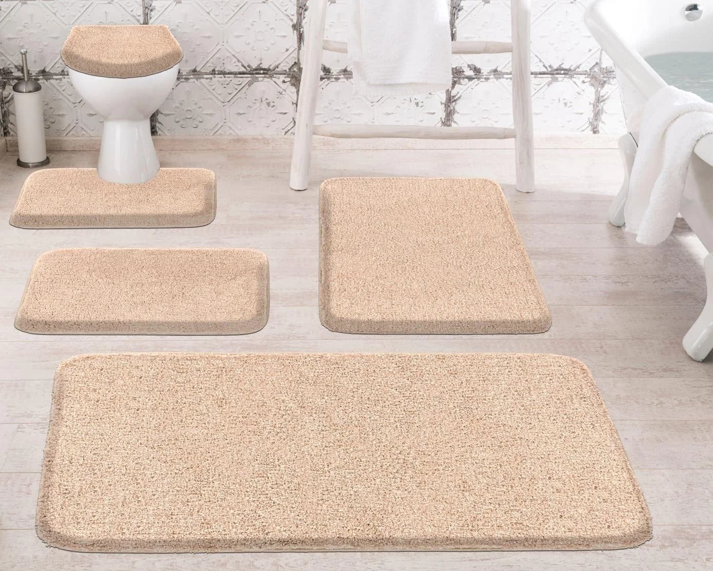 GRUND Melange Badematte Beige 60x100 cm Polyacryl