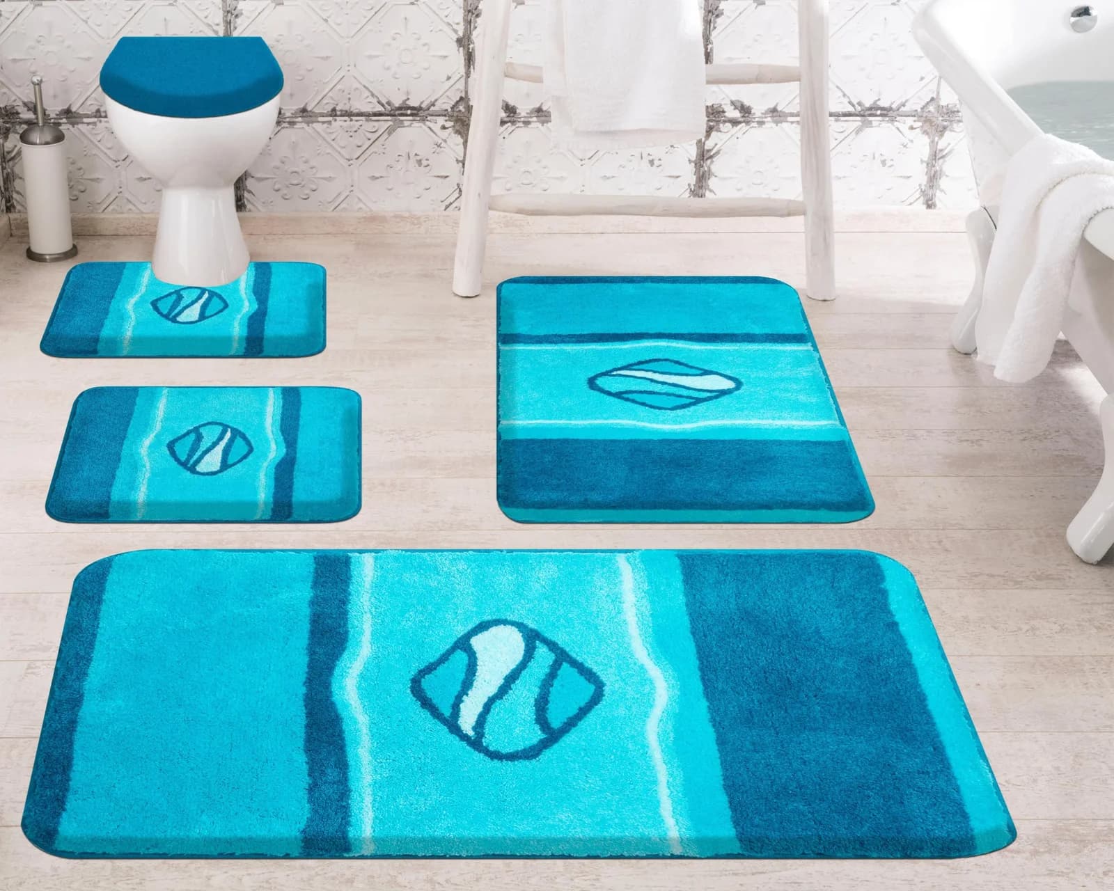 GRUND Badematte Jewel Türkis 60x60 cm Polyacryl