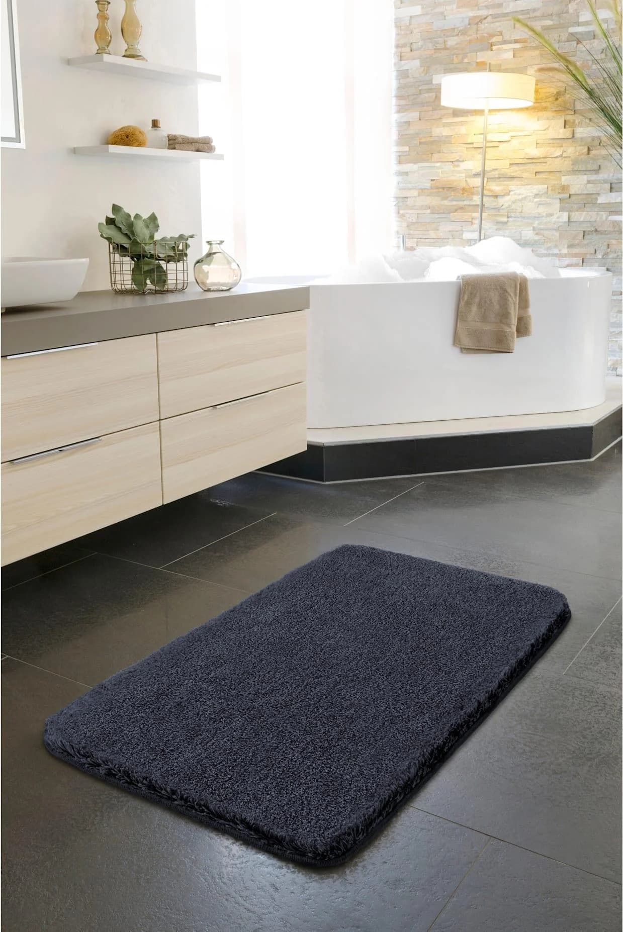 GRUND Badematte Grau Melange WC-Vorleger 50x60 cm