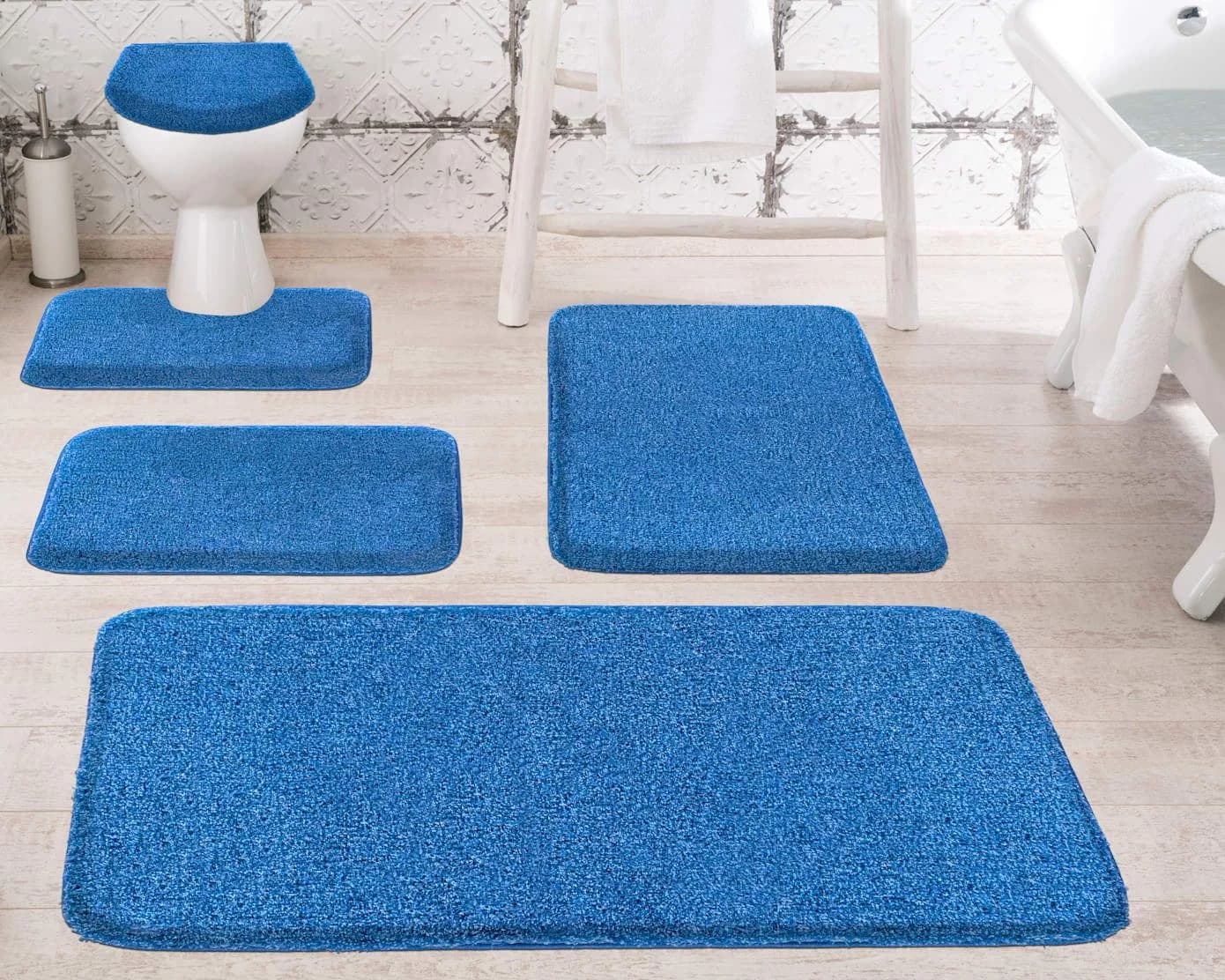 GRUND Badematte Blau Melange Rechteckig 50x60 cm