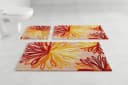 Grund Badematte Art Orange-Beige Florales Muster Rutschfest Bild 2