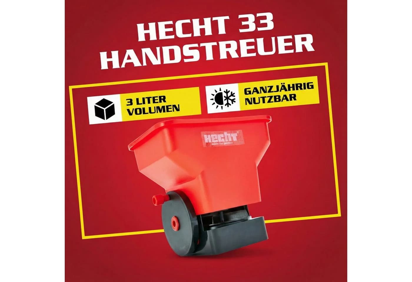 Hecht Handstreuer 33 Salzstreuer Düngerstreuer 3,00 l Rot