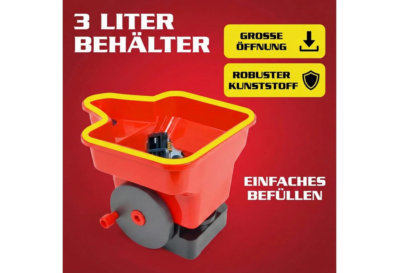 Hecht Handstreuer 33 Salzstreuer Düngerstreuer 3,00 l Rot - Bild 3