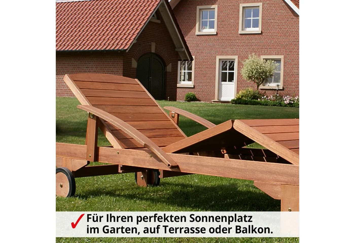 Hecht Gartenliege ERA Lounger Meranti Holz 4-fach Verstellung - Bild 5